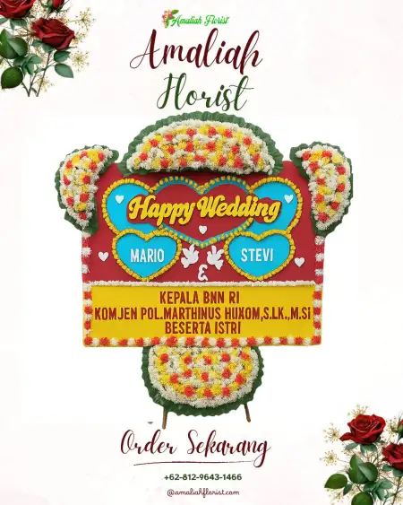 Papan Bunga Pernikahan Kawan